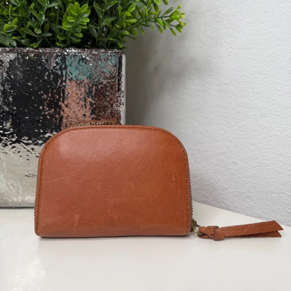 Madewell The Zip Wallet & The Card Case  Brown Leather Leopard Calf Hair Bundle